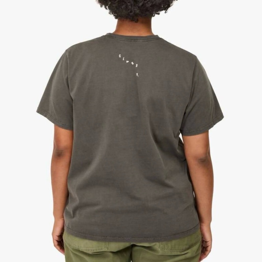 Clare V. Original Tee in Faded Black with Cream Grand 'Oui' Print | XXL | GUC - Picture 2 of 12